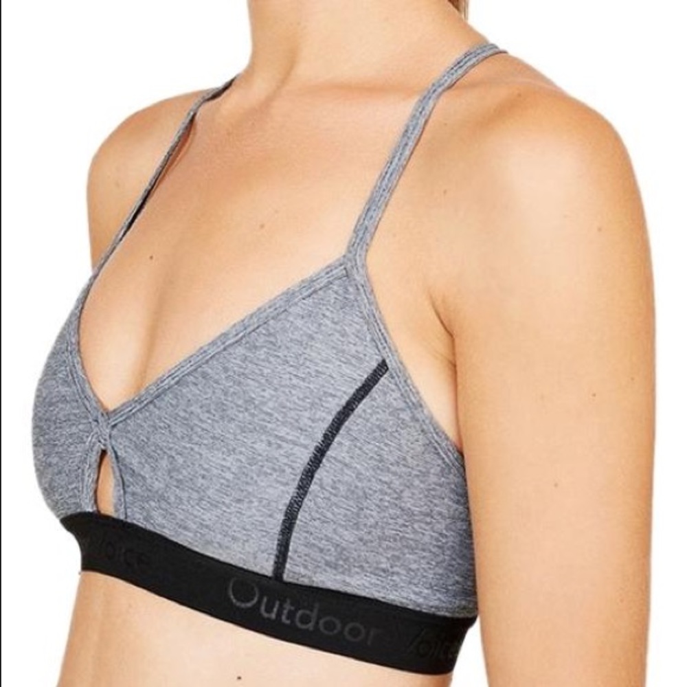 Outdoor Voices Charcoal/Grey Steeplechase Bra XS